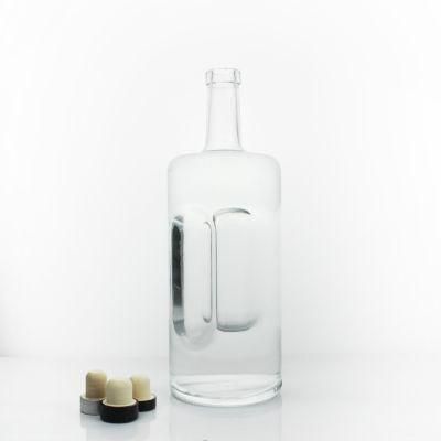 500ml 750ml Wholesale Empty Alcohol Spirit Liqour Glass Bottles Whisky Bottle with Cork