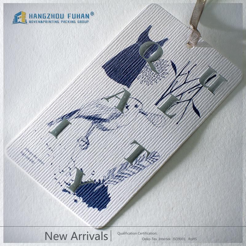 Garment Embossed Printed Swing Tag Paper Hangtag