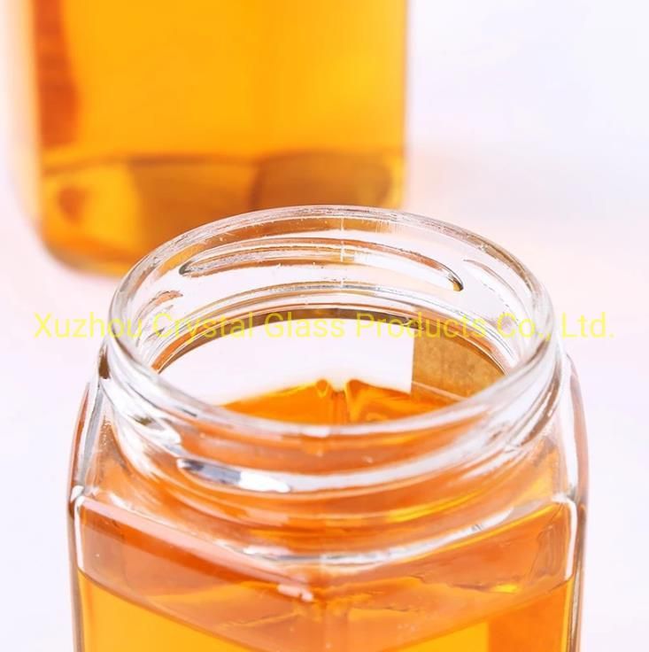 Mini Hexagon Storage Glass Bottles for Pudding Honey Jam Food Jar