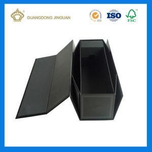 High Quality Black Fancy Paper Flat Packed Folding Packaging Box (hand made cardboard box)