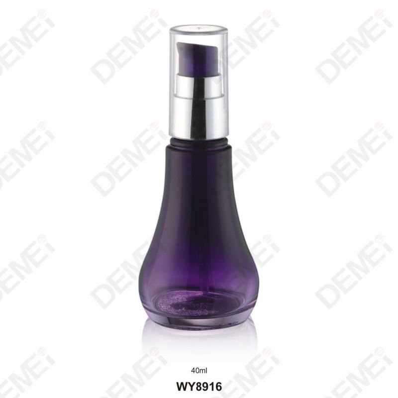 40/100/120ml 50g Cosmetic Skin Care Packaging Gradient Purple Big Round Bottom Toner Lotion Glass Bottle and Cream Jar