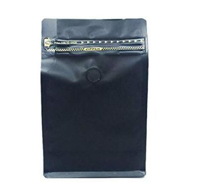 Factory Customized Logo Printed Matte Black Color Flat Bottom Bag