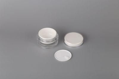 Luxury Cosmetic Container 1 Oz 30 Ml 50ml Clear Acrylic Plastic Double Wall Jar White Acrylic Jar Custom Logo
