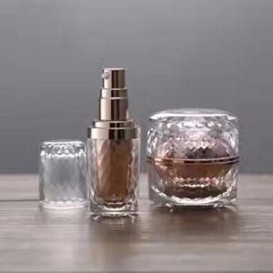 White Cylinder Acrylic Airless Bottles with Jars Collection