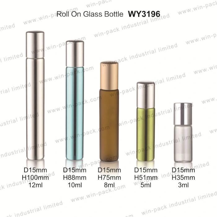 3ml 5ml 8ml 10ml 12ml Amber Essential Oil Custom Roll on Glass Bottle with Roller Ball