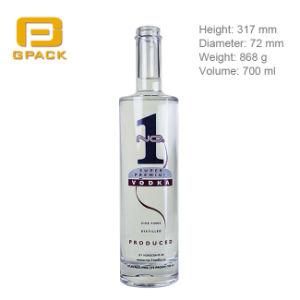 Top Quality Cylinder Glass Vodka Bottle Clear Transparent High Flint Material Ciroc Sangria Drink Alcoholo Liquor Glass Bottles