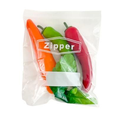 Hot Sale Food Storage Clear Reusable Zipper Bag for Vegetable