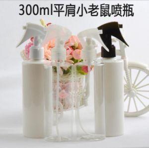 300ml Pet Plastic Flat Shoulder Cosmetic Home Garden Trigger Mist Spray Bottle