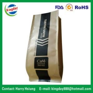 Biodegradable Free Sample Frosted Kraft Paper Coffee Bag with Valve and Tin Tie
