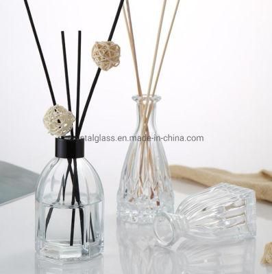 Customized Reed Diffuser Glass Cosmetic Aroma Bottle with Rattan