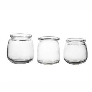 Household Environmental Protection Empty Clear Round Reusable Glass Food Jar 100ml 250ml 500ml