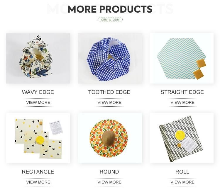 2021 Organic Natural Eco Friendly Non Toxic Sustainble Compostable Reusable Alternative Beeswax Food Wrap