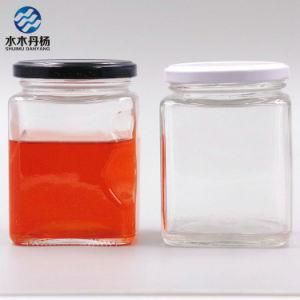 500ml Custom Storage Glass Jar for Food Packing with Metal Lid