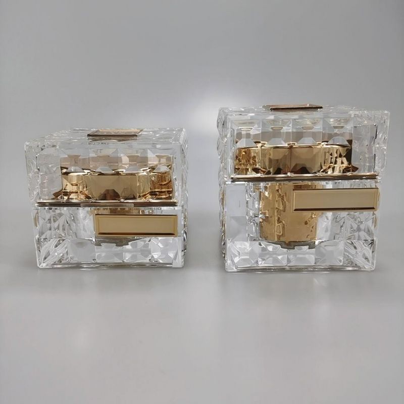 30g 50g Acrylic Square Diamond Crystal Cream Jars for Facial Cream