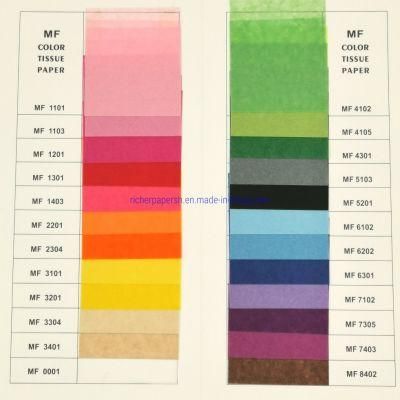 Wholesale 17GSM Mg Mf Wrappping Tissue Paper Colored Packaging Paper