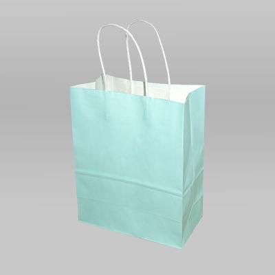 Reused Recyclable Brown Rope Handle Bags Square Bottom Kraft Paper Bag Food Carry Handbag