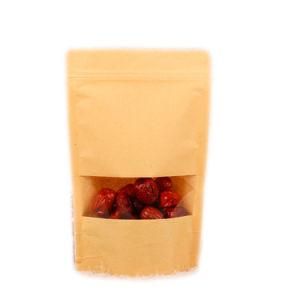 Custom Printed Food Grade Heat Seal Empty Packaging Stand up Zip Lock Kraft Paper Tea Bag
