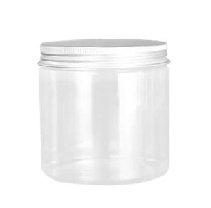 15oz Clear Pet Food Plastic Jar with Metal Screw Cap