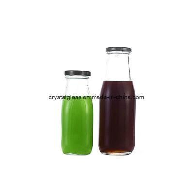 Custom Juice Glass Milk Bottle with Screw Lug Lid 16oz 32oz 1000ml