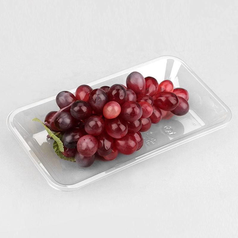 Disposable biodegradable transparent plastic food tray clear fruit blister packaging tray