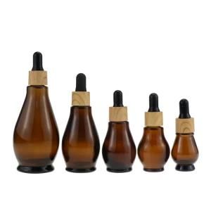 10ml 20ml 30ml 50ml 100ml Gourd Amber Skincare Cosmetic Glass Lotion Bottle