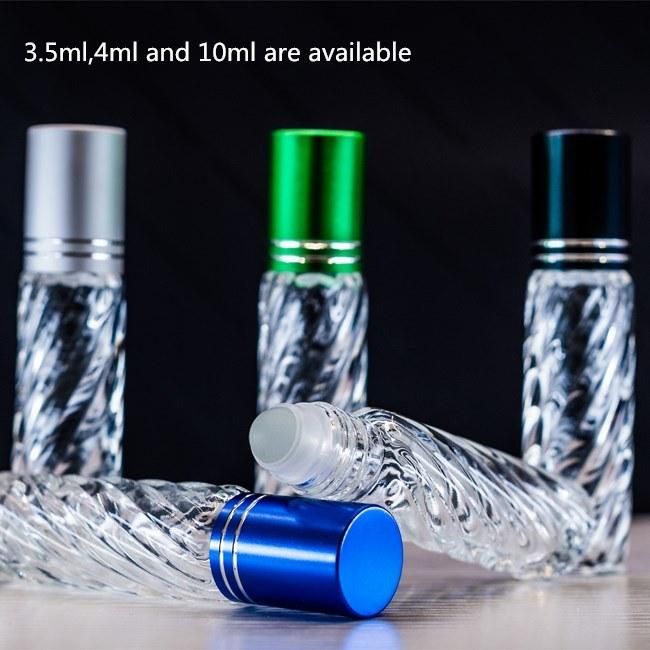 3.5ml 4ml 10ml Diagonal Glass Perfume Bottle, 7ml Diamond Roll on Glass Bottle, Essential Oil Bottle