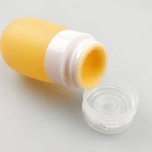 Medium Bulb-Shaped Portable Leak Proof FDA/LFGB Food Grade Silicone Travel Bottles, Orange