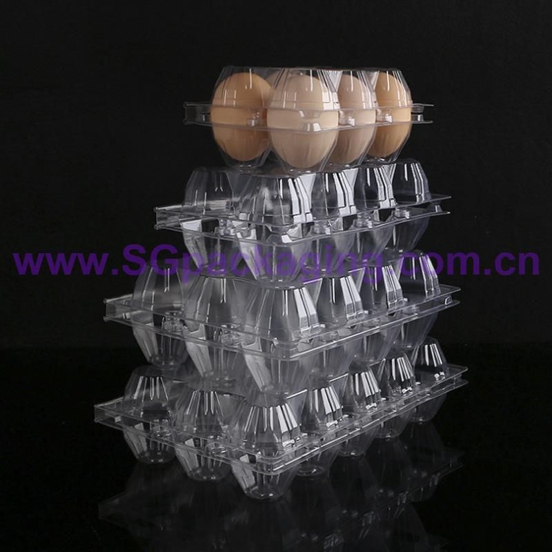 Factory Custom Clear 2/4/6/8/9/10/12/15/18/20/24/28/30 Holes Disposable Plastic Egg Trays for Sale Eggs Packaging Boxes