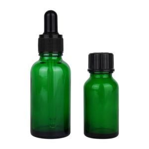 Wholesale 5ml 10ml 30ml 100ml Green Glass Dropper Cosmetic Bottle Clear for Oil Personal Care