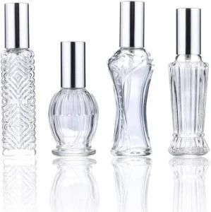 Customized Glass Perfume Bottles for Liquid Packaging with Stoppers Refillable Frosted Glass Spray Perfume Bottle Cap