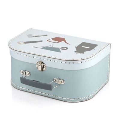 Wholesale Custom Printed Decorative Paper Cardboard Suitcase Storage Box with Handle