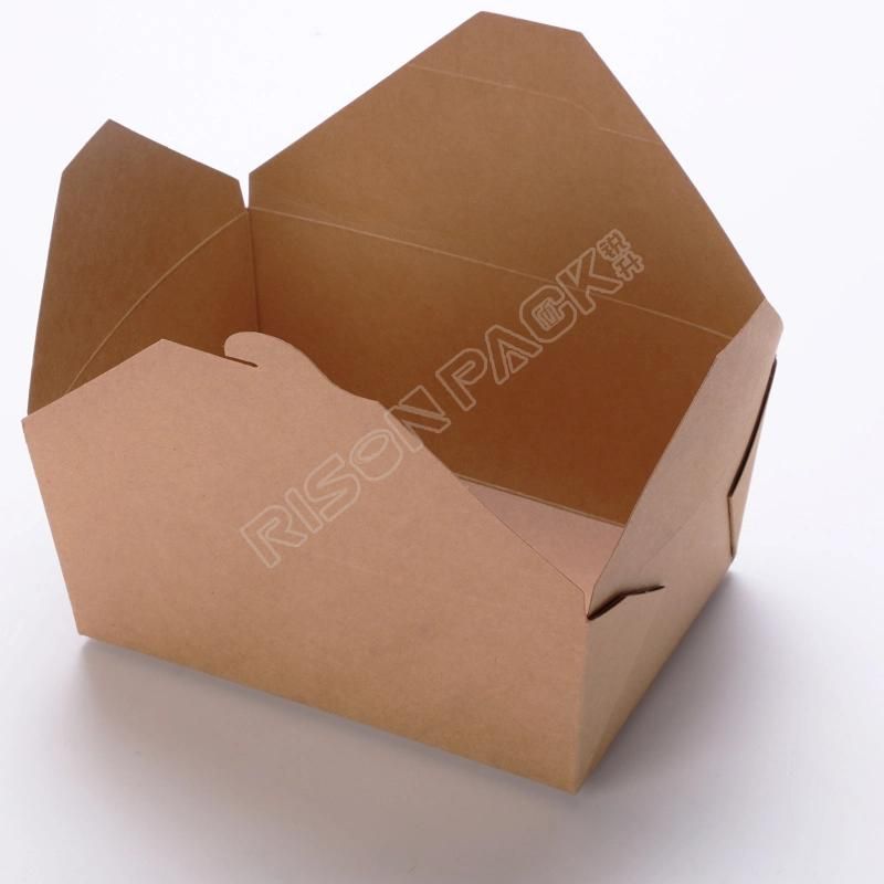Paper Snack Food Box, Bio Degradable Cardboard Lunch Box, Custom Printed Disposable Catering Lunch Box