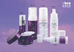 Luxury Purple Series Plastic Cosmetic Packaging Lotion Bottle Cream Jar