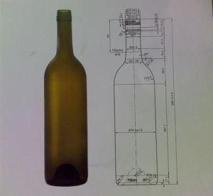 Wholesale 750ml Brown Storage Bordeaux Wine Drink Glass Bottle