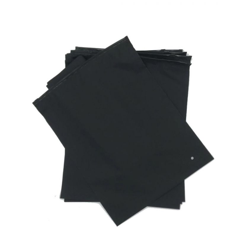 Poly Bag Black Matt Packaging Bags with Zipper 30*40cm in Stock