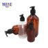 250ml 500ml Customized Pet Plastic Cosmetic Packaging Brown Bottles Lotion Pump Bottle Shampoo Bottle