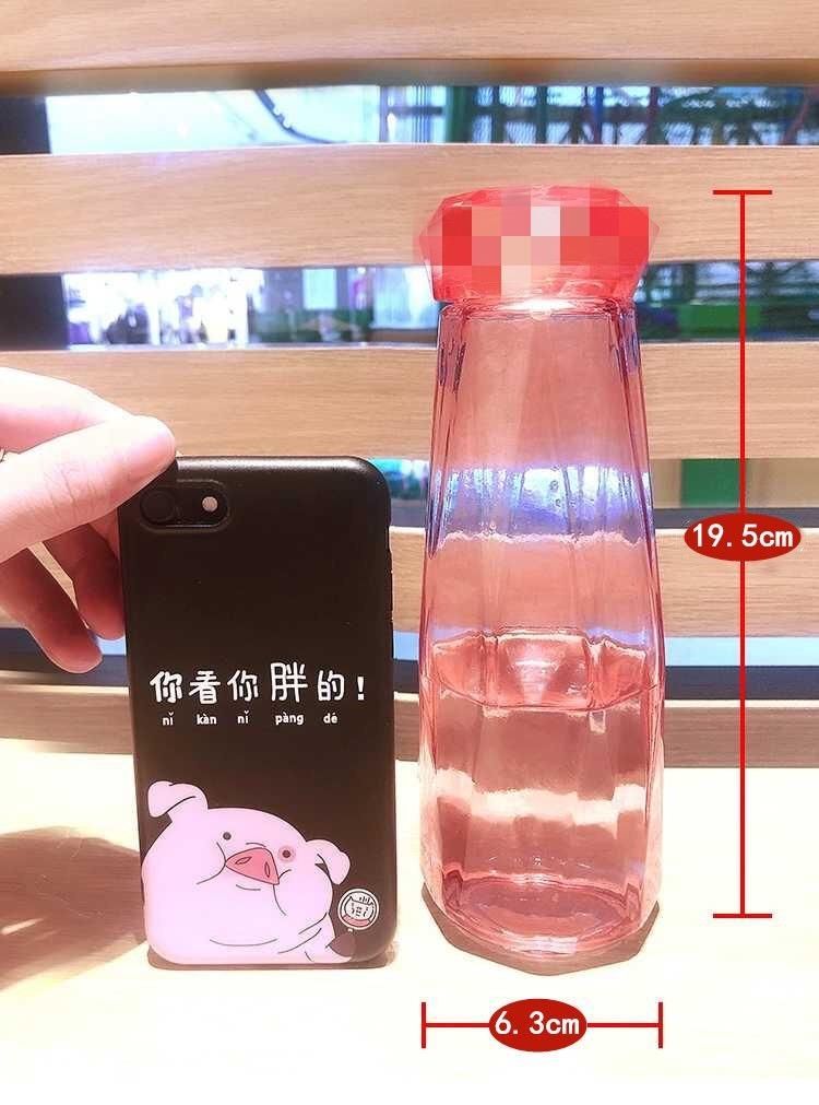400ml Lovely Crystal Glass Bottle for Water and Juicing Drinking Bottle