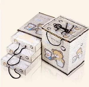 2014 Newest Drawer Design Baby Clothes Packaging Box, Dress Gift Box with Handle