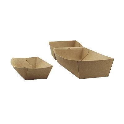 Hot Sale Double Lattice Food Packing Natural Kraft Paper Box for Hot Dog and Snack