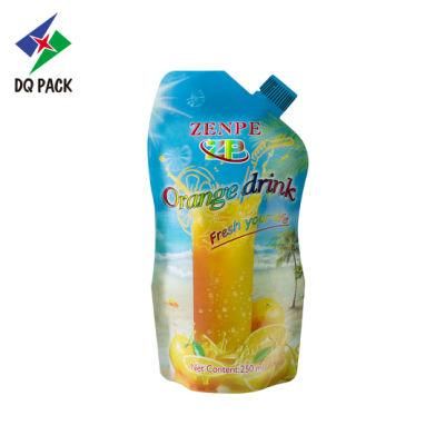 Dq Pack Flexible Packaging Bags Manufacturers Doypack Pouch with Corner Spout for Milk Yogurt Juice