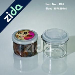 Round 280ml Pet Plastic Type Plastic Jars Food Grade