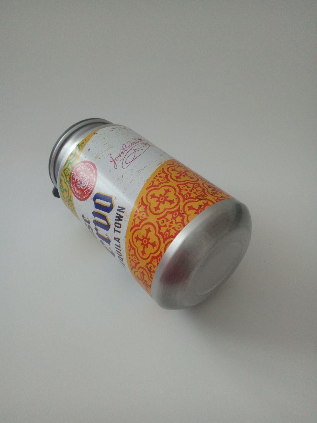 Beer Cans Shape Aluminum Cup with Lid and Straw