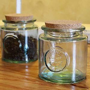 Round Shaped Glass Jar with Cork Lid for Honey