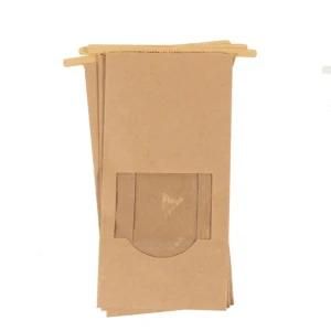 Factory Price Bread Bakery Kraft Paper Tin Tie Bag with Window