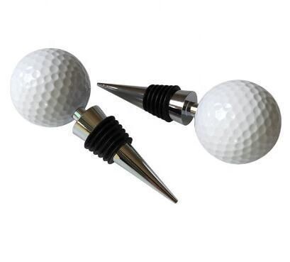 Zinc Alloy Food Grade Golf Ball Wine Bottle Plug