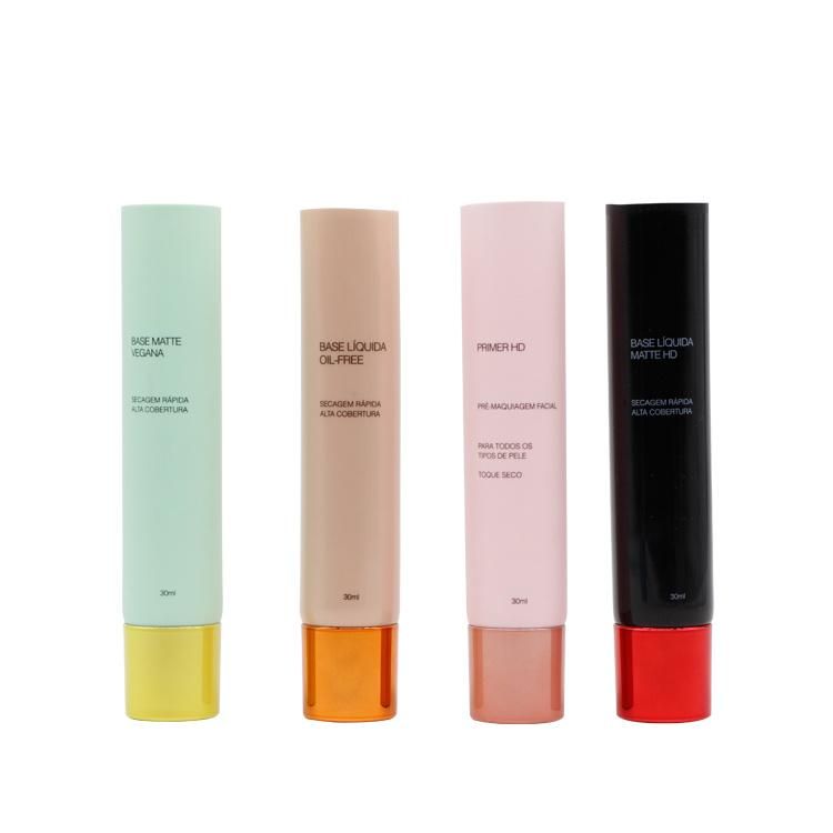 Colorful Makeup Packaging Tubes with Plating Caps