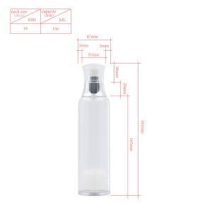 150ml Transparent Clear Cosmetic Packaging Personal Care Lotion Airless Bottle