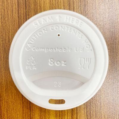 PLA Disposable Coffee Cup Lid, 100% Biodegradable and Compostable