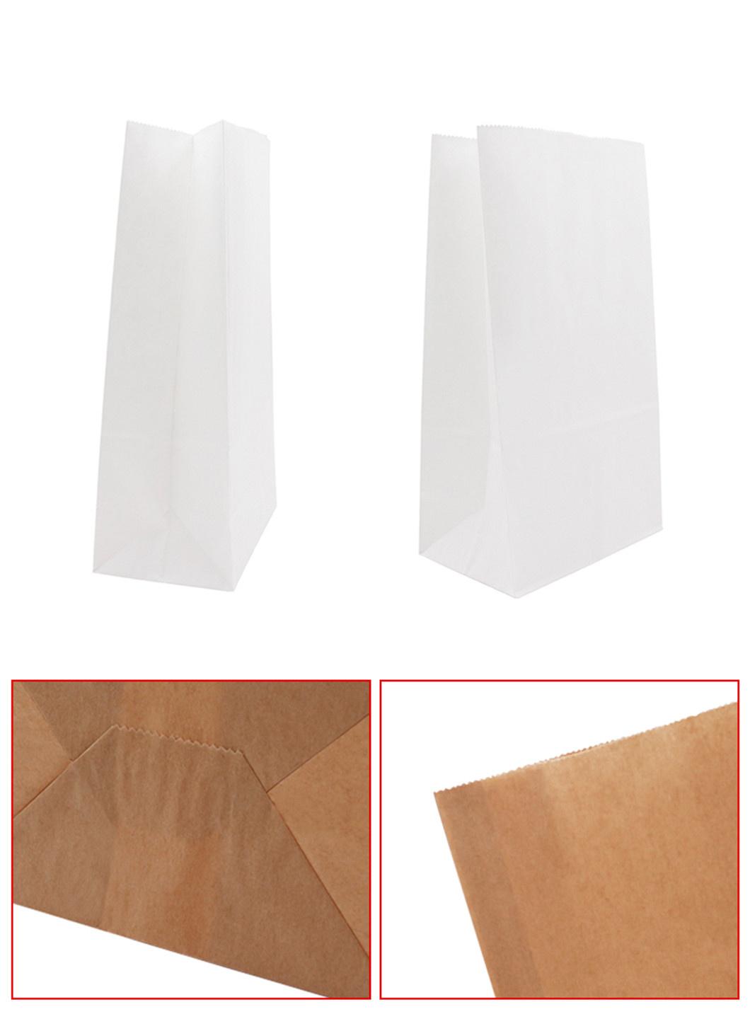 Square Bottom Paper Bag Food Grade Kraft Paper Bags-Food Delivery Paper Bags Paper Bag for Shopping Packaging Bag