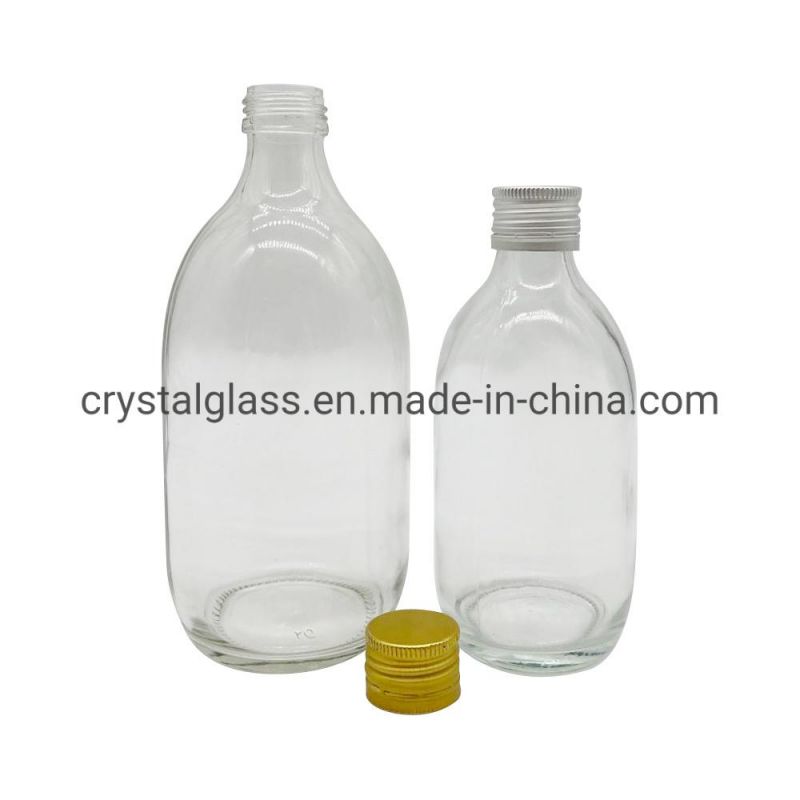Custom Round Juice Glass Bottle 500ml Liquor Empty Glass Bottle for Juice
